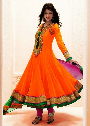 Apelsinų dizaineris Anarkali Salwar Kameez