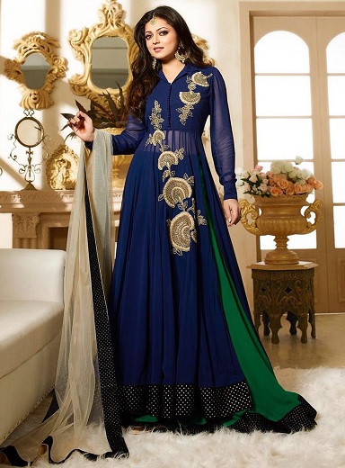 Georgette Anarkali Salwar kostiumas