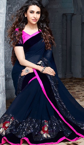 The Celeb Look Lacivert Saree