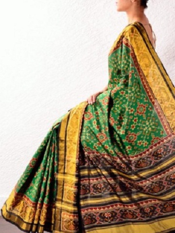 Yeşil İpek Pochampally Saree