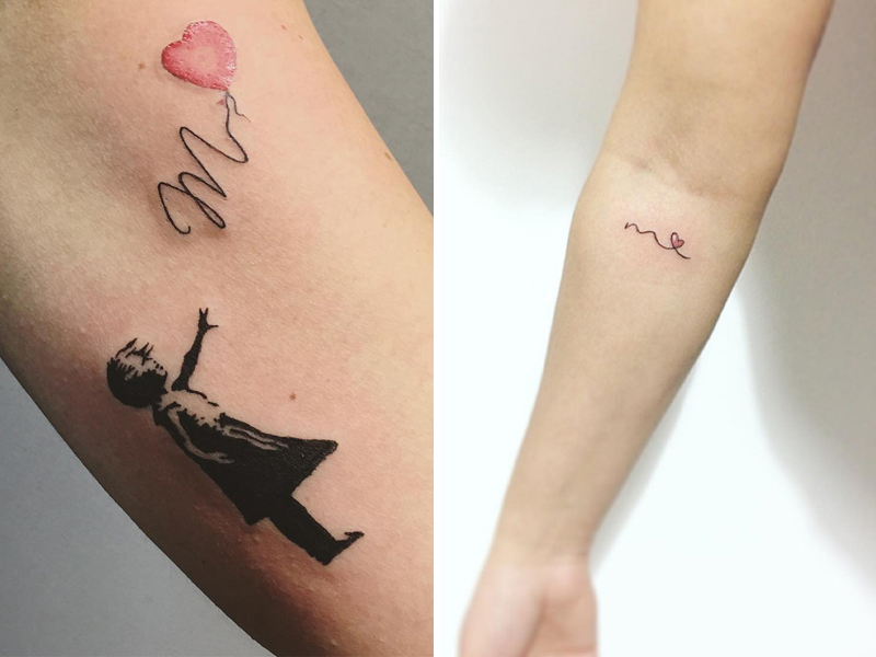 M raidžių tatuiruotės dizainas