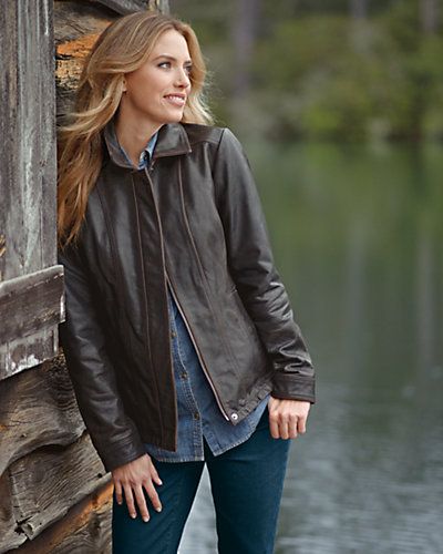 Eddie Bauer odinė stine Women odinė striukė