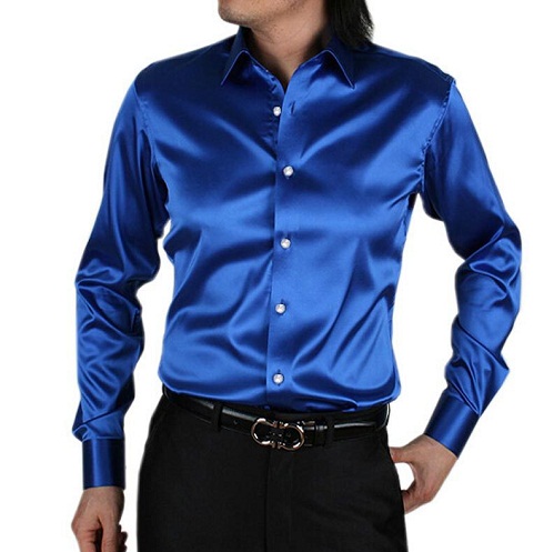 Parlak Mavi Parti Giyim Gömlek