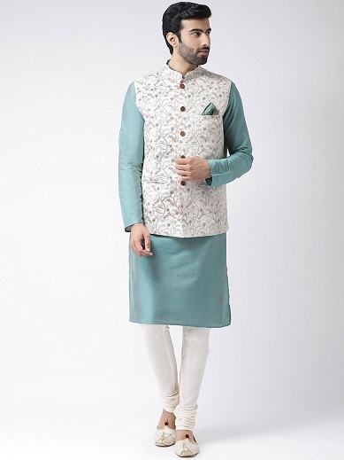 Nehru Ceketli Pastel Renkli Kurta Takım