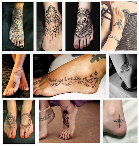 pėdų tatuiruotės moterims