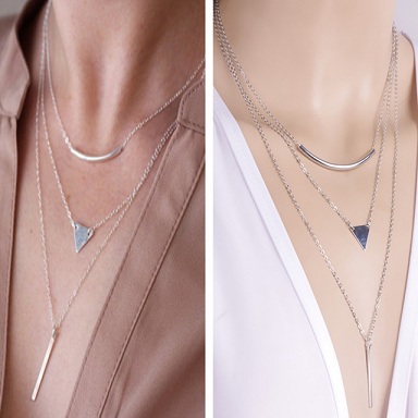 „Triangle Bar Choker Drop“ karoliai