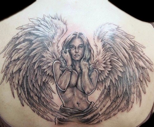 Viliojančių angelų tatuiruočių dizainas