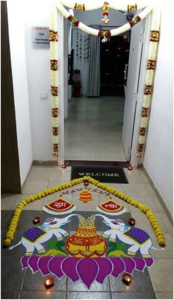 Dhana Lakshmi Rangoli už Diwali