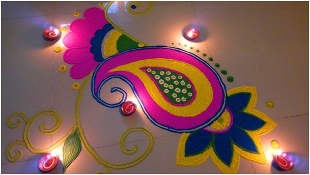 Zarif Serbest El Rangoli Tasarımı