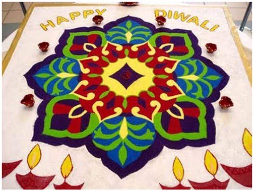 „Diwali“ teminis „Rangoli“ dizainas