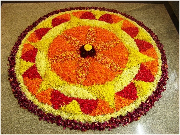 Pookalam Rangoli už Diwali