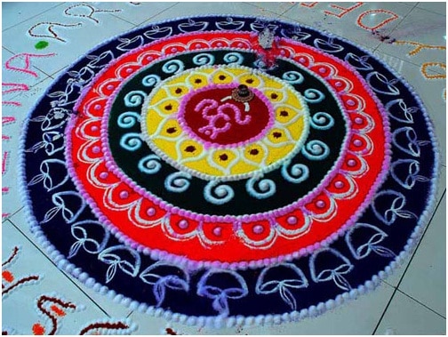 Om Diwali Rangoli Tasarım