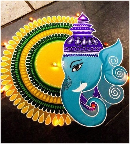 Ganesha Rangoli dizainas