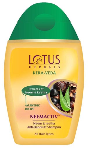 Lotus Herbals Kera-Veda Neemactiv Neem ir Reetha šampūnas