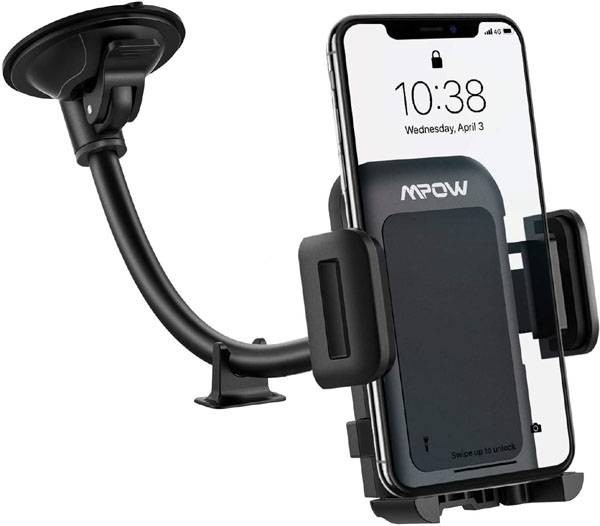 „Mpow“ ilgų rankų priekinio stiklo telefono laikiklis