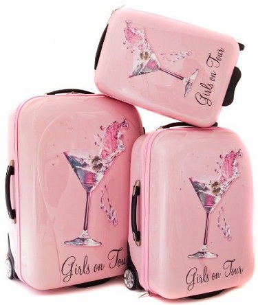 Rožiniai bagažo krepšiai mergaitėms