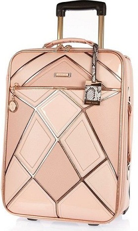 Rožinis „Patchwork“ bagažo krepšys