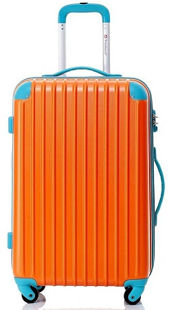 Nuostabus oranžinės ir mėlynos spalvos bagažo krepšys paaugliams