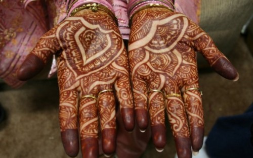 Gėlių Radžastano Mehendi dizainas