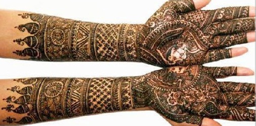 Dulha Dulhan Rajasthani Mehndi dizainas