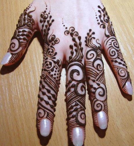 Radžastano Mehndi dizainas tik ant pirštų