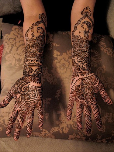 Radžastano vestuvių Mehndi dizainas visoms rankoms