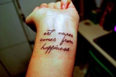 Laimės citatos tatuiruotė