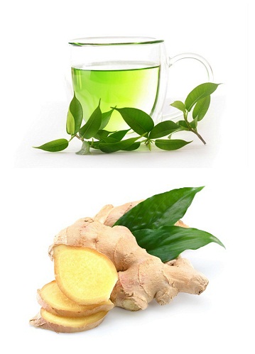 Žalioji arbata su imbieru, skirta numesti svorio virtuvėje