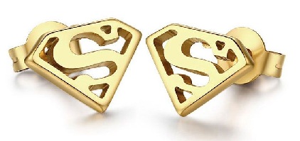 Vyriški auksiniai auskarai „Super Hero“
