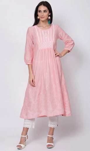 Biba A linijos Chikankari Kurti