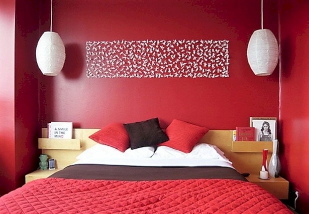 Kırmızı Yatak Odası Renk Tasarımı
