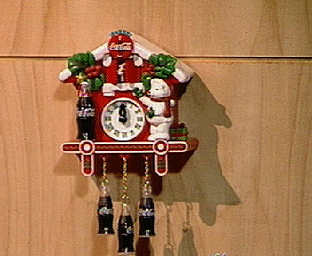 Linksmos nuotaikos Kalėdų gegutės laikrodžio dizainas