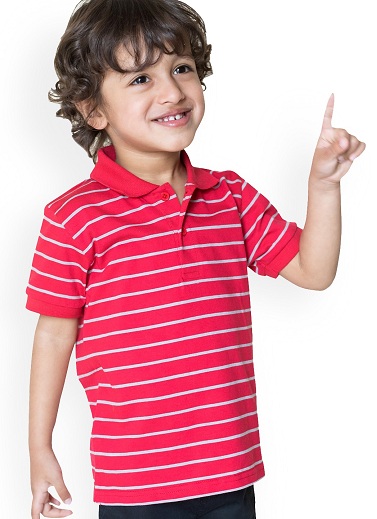 Dryžuoti apykaklės marškinėliai „Kid Boy“