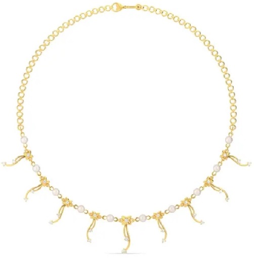 Aukso karolių dizainas su perlais