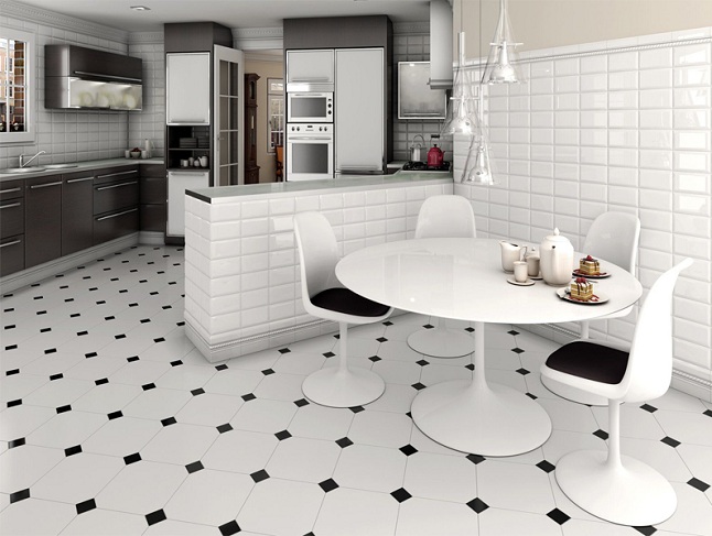 Virtuvės grindų plytelių dizainas