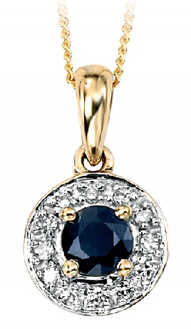 Auksinis pakabukas „Blue Sapphire“ su deimantais