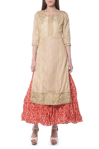 Bilek Boyu Etekli Kurta