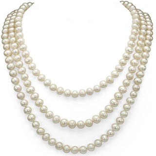 Paprastos baltos perlų grandinės