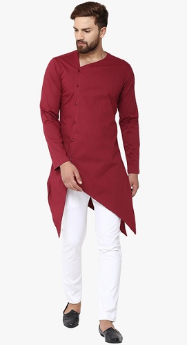 Kan Kırmızısı Pencap Kurta Pijama