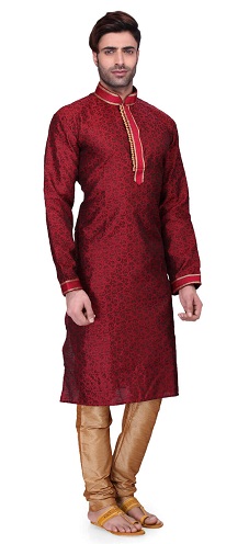 Bordo Brokar Kurta Pijama Takımı
