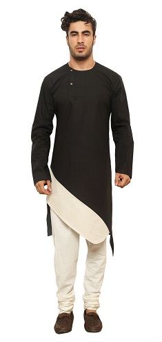 Solid Siyah Kurta Pijama