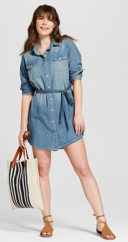 Denim Gömlek Tarzı Yazlık Elbise