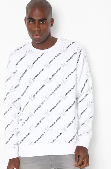 Erkek Beyaz Calvin Klein Sweatshirt