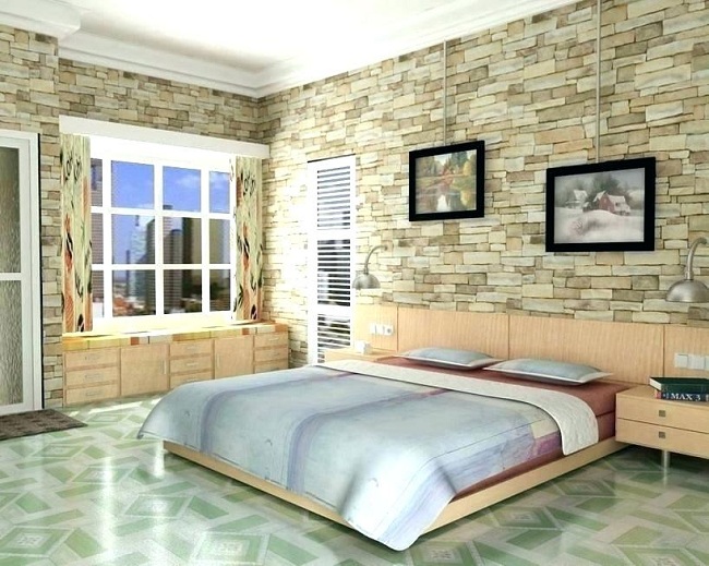 Sienų plytelių dizainas miegamajam