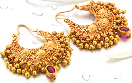 Zümrütlü Jhumka Altın Küpe