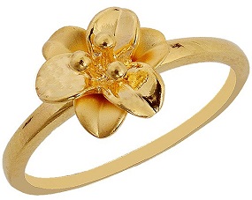 Paprastas auksinis žiedas Gėlių akcentinis auksinis žiedas