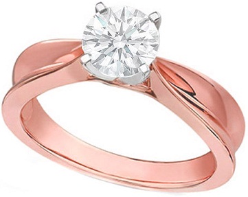 Aukso žiedo dizainas moterims su rožiniu auksu