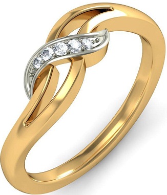 Gražus auksinis žiedas su platina