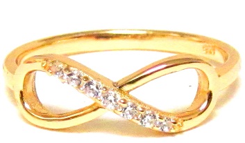 Moteriškas auksinis žiedas su begalybės dizainu