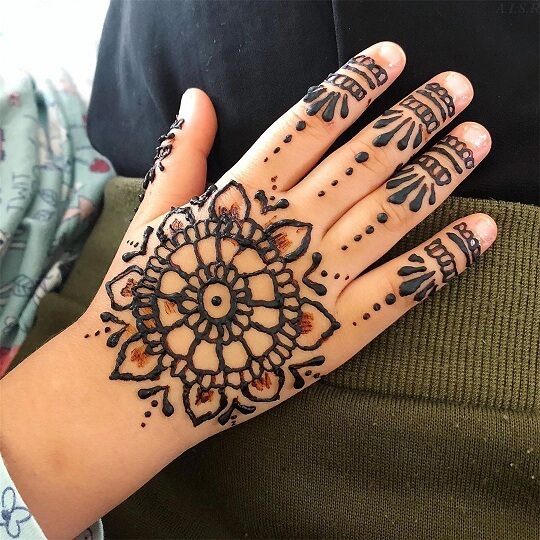 Mandala Easy Mehndi dizainas vaikams